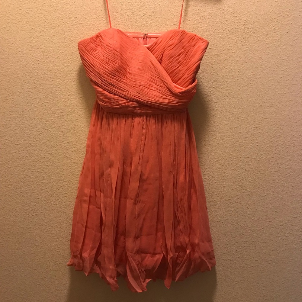 J.crew coral chiffon cocktail dress